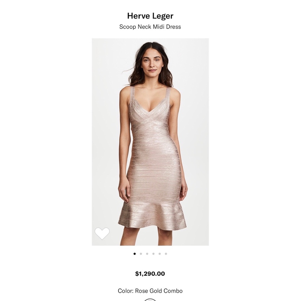 Herve Leger Metallic Knit Bandage Cocktail Dress
